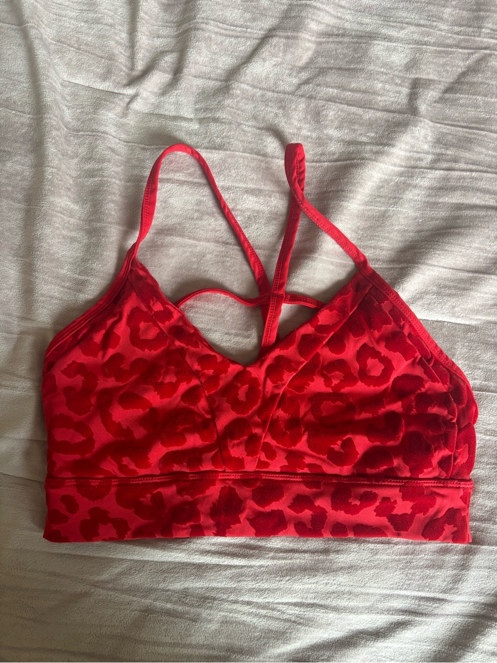 Red Leopard Print Sports Bra